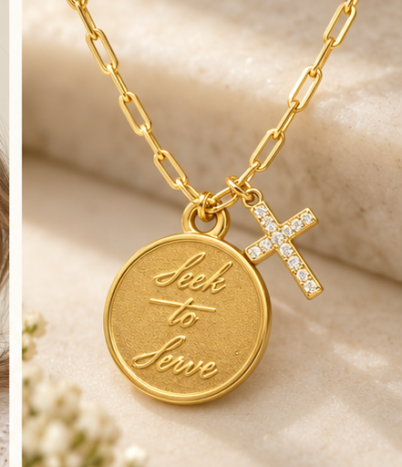 Gold Necklace with Cross