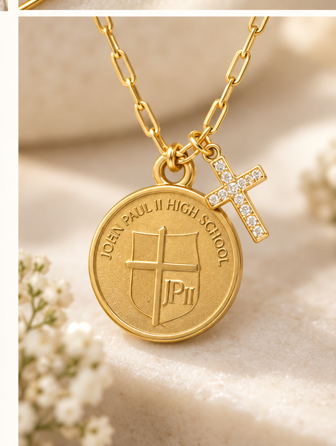 Gold Necklace with Cross