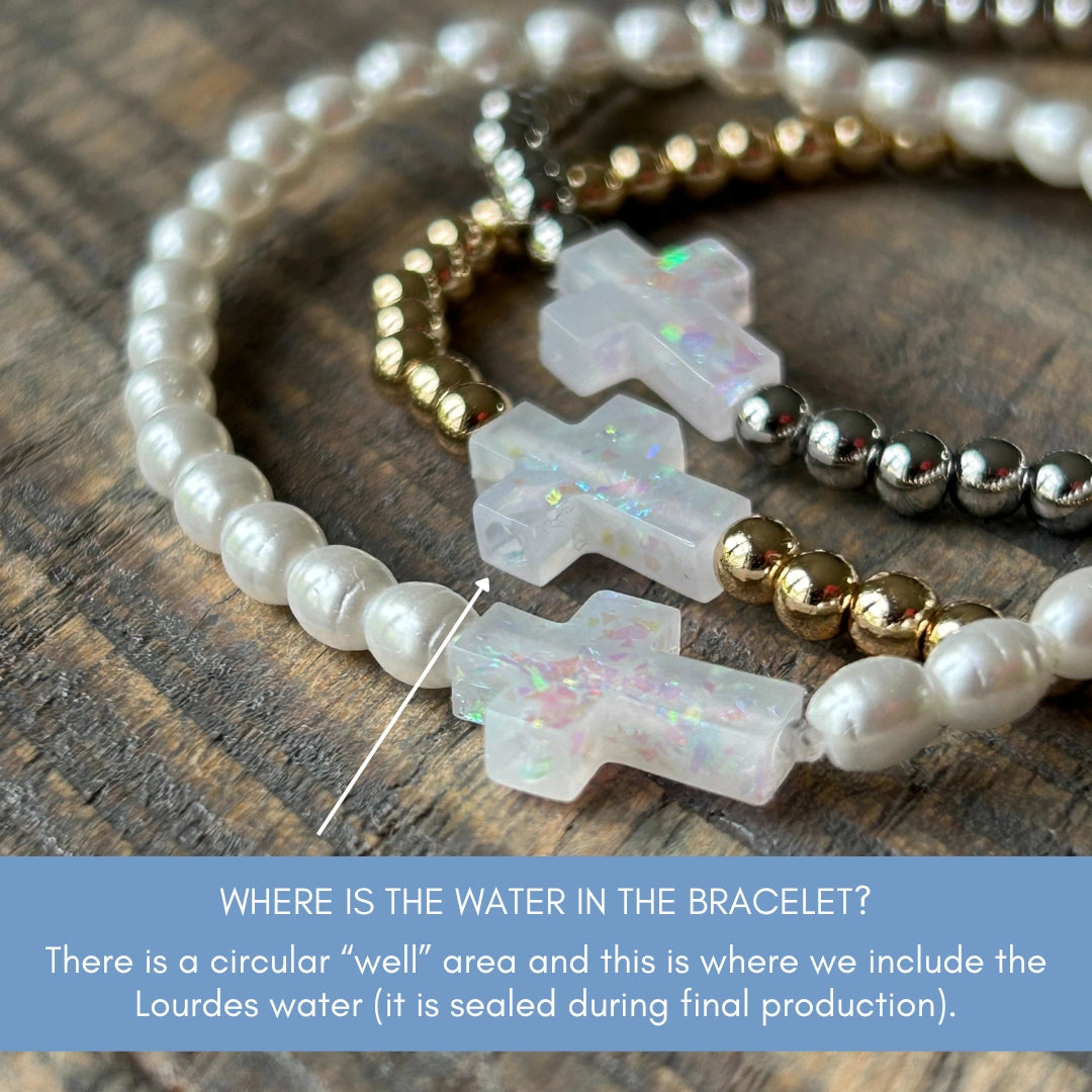 Holy Water Bracelet - White Beads