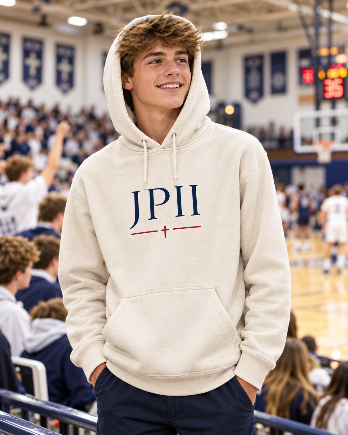 Cream JPII Cross Hoodie