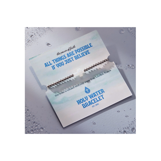Holy Water Cross Bracelet Silver