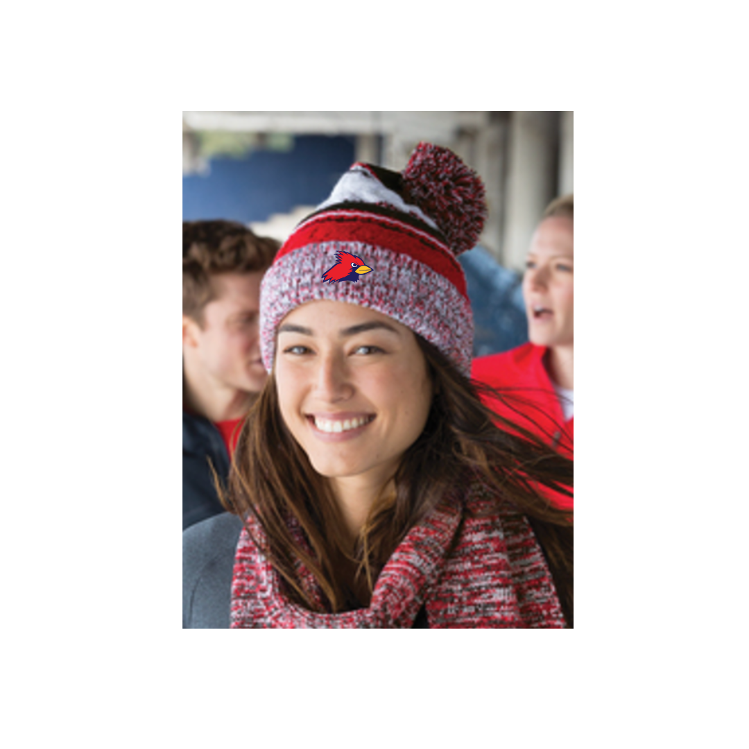 Cardinal Pom Pom Beanie